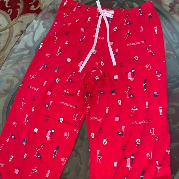 Super cute red pajamas y2k comfy sleepwear pants Christmas Santa night bottoms - Picture 3 of 7